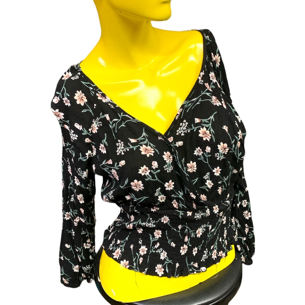 Floral Black Top- Papermoon brand, Large